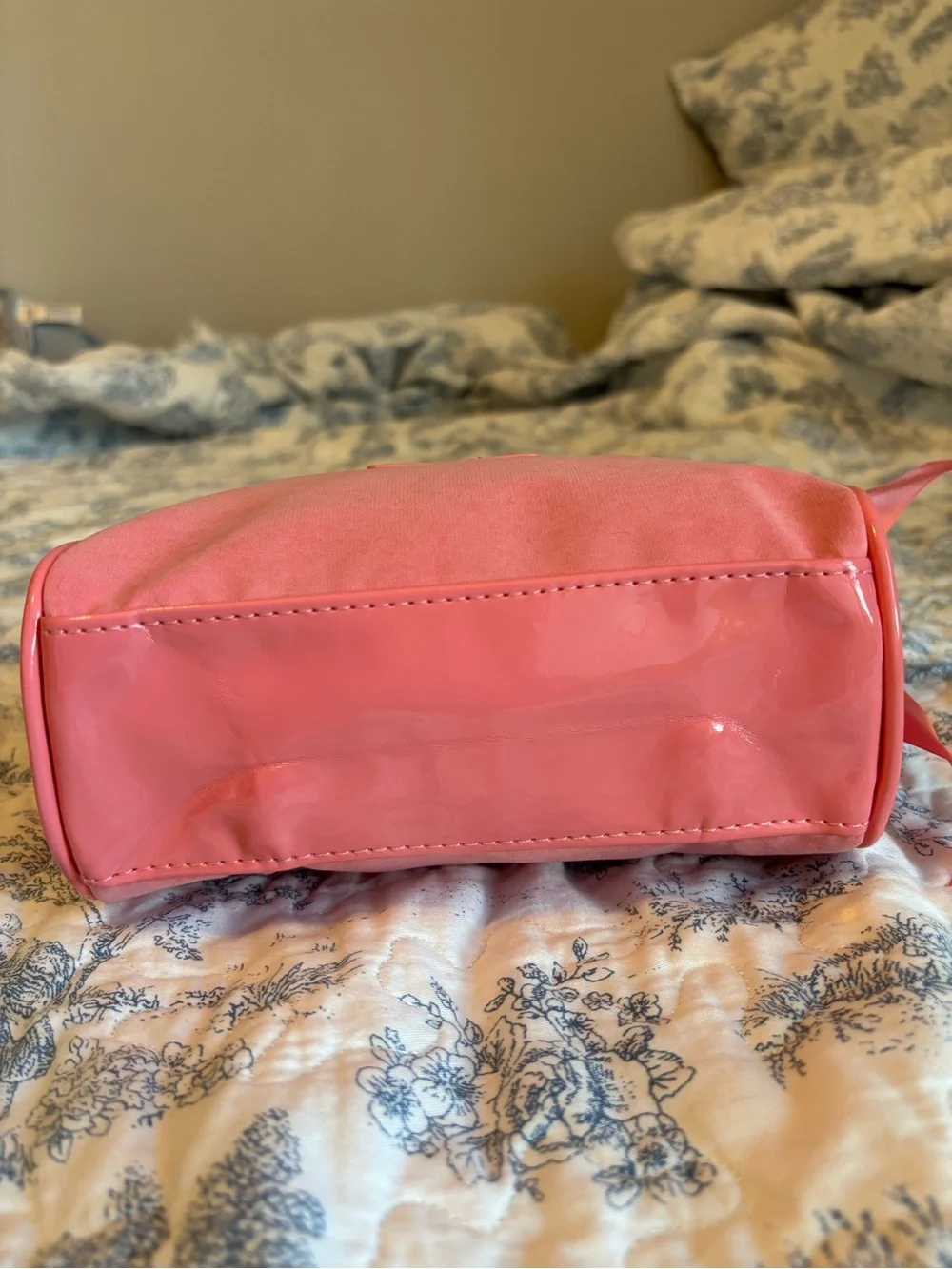 Lancome Coral Pink Cosmetic Pouch with Ribbon Pull